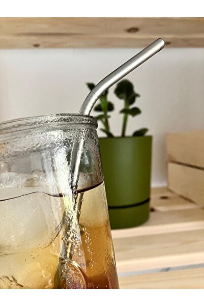 Atelier05 Çevre Dostu Sıfır Atık 4 Çelik Pipet ve Temizleme Fırçası Seti Saklama Keseli