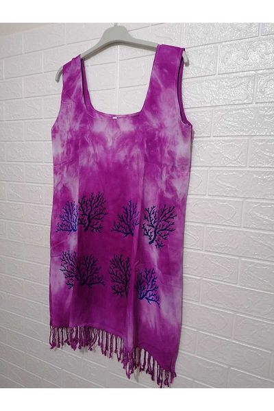 anne moda ankara 100% Cotton Thick Straps Tassels Pareo/dress