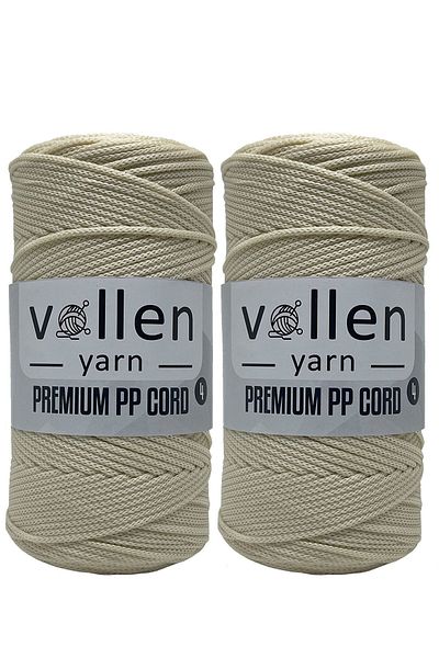 vollen yarn Premium Polyester Macrame Thread Set of 2 2mm,macrame Thread,macrame,supla,bag String,ecru,400gr,460mt