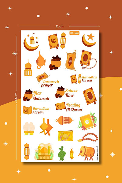 Burak Baskı Tasarım Hoşgeldin Ramazan İslami Sticker Seti , Planlayıcı, Bulle...