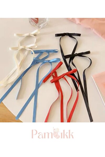 Pambık Aksesuar Vintage 4 Farklı Renkte Kurdele Pens Toka - 8 Adet