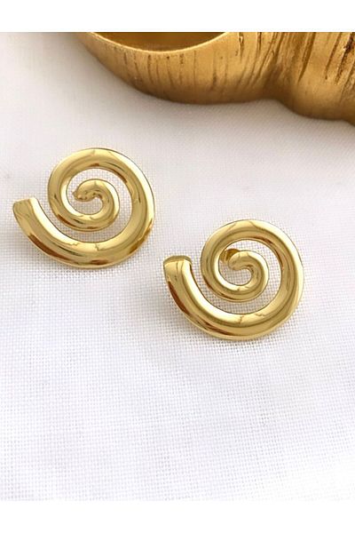 VNS Accessories Steel Snail Model Earrings (2.5 cm)