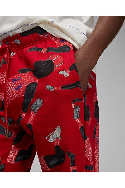 Nike Jordan Brooklyn Fleece Printed Kırmızı Kadın Eşofman Altı