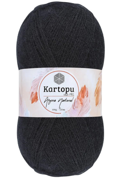 Kartopu Angora Natural Siyah K940 Ince Yeleklik Yünlü Ip 100gr