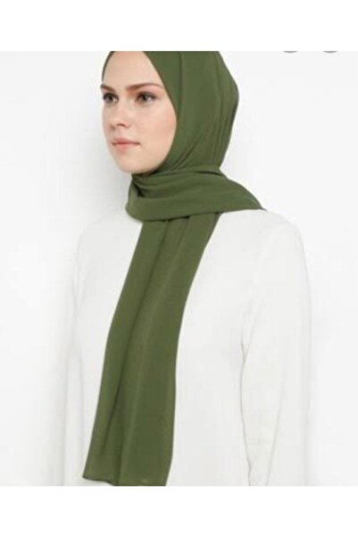 Sedef Khaki Chiffon Square Scarf - 140x140