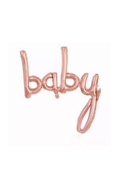 parti sürprizi Baby Rose Gold Font Foil Balloon