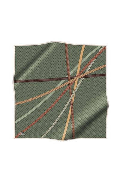 Vissona Γυναικείο Κασκόλ Khaki Twill Silk - Μαύρισμα,90x90