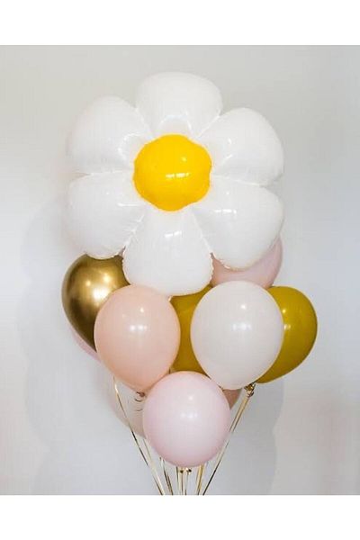 Partifabrik Daisy White Foil Balloon 45 Cm