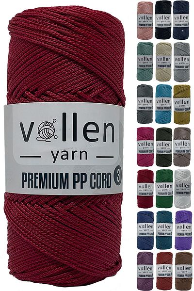 vollen yarn 600m Polyester Macrame Rope, Bracelet Rope, Bag Rope, Bracelet Rope, macrame, red 1.5mm-400gr