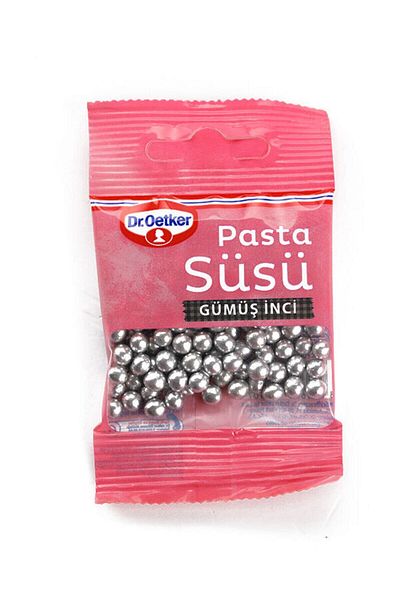 Dr. Oetker Cake Ornament Silver Pearls 10 g