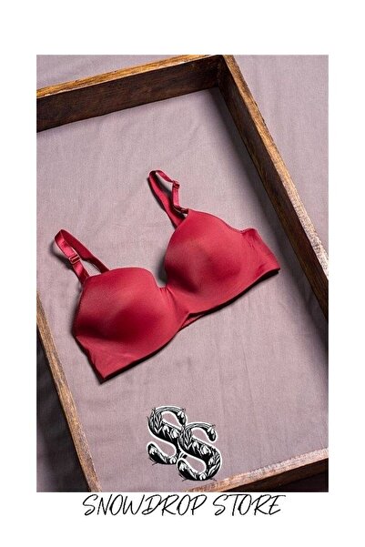 Belvü حمالة صدر صغيرة بدون خياطة مقطوعة بالليزر باللون العنابي - مريحة وغير م...