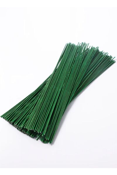 MD Aspiz Flowers Çiçek Teli 2mm 50 Adet 36 Cm __ Büyük Pastacılık Yeşil Yapım Kokina Bandı Sapı Toptan Kalın Dalı