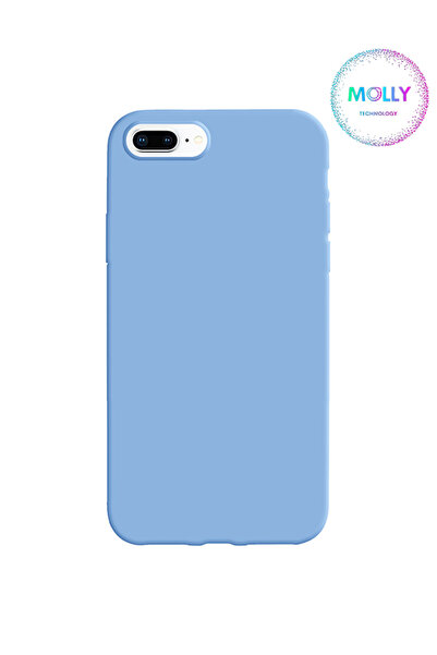 Molly İphone 7 Plus Için Bebek Mavisi Liquid Içi Kadife Silikon Kılıf