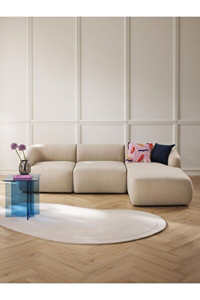 Pablohome Montana Köşe Koltuk - Montana Sağ Relax Köşe Koltuk -Bej Köşe Koltuk