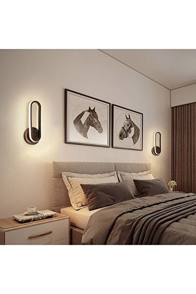 Ömür Avize Peeress Ikili Siyah Kasa Ledli Aplik( Pilli Değildir )