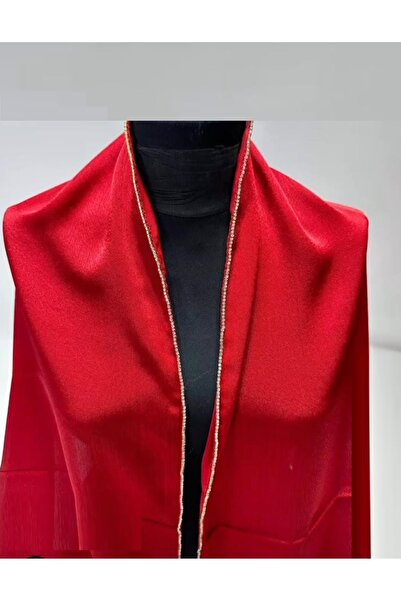 ALLURİNG Stoned Edge Janjan Evening Dress Shawl - Desen-61