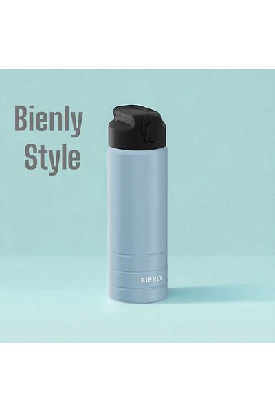 Bienly Trimotion Flask and Drinker 750 ML.304 STAINLESS STEEL, LEAK PROOF, AUTO SILICONE MOUTHBOARD COVER