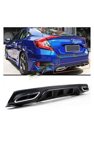 Kml34tuning55 Honda Civic Difüzör FC5 ( 2016-2022 ) Parlak Siyah (Piano Black...