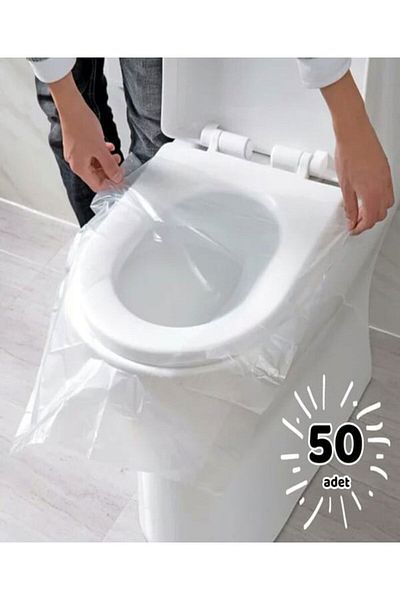 mrtbilisim Disposable Toilet Seat Cover Pad Protector Hygienic Disposable Toilet Seat Cover Bag 50 Pieces