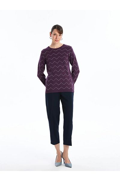LC Waikiki Pulover de damă cu model cu gât crew - W41497Z8