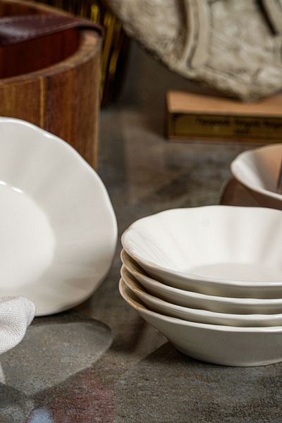 Heda Porselen Novice 6 Pieces 11 cm Porcelain Tea Plate Off White