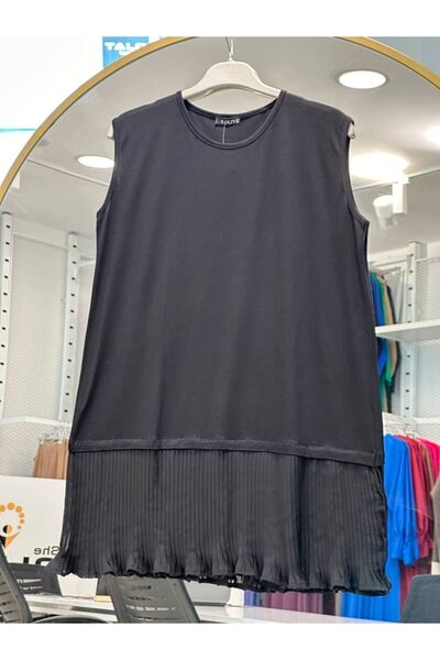 She Olive pleated viscose underwear tunic black