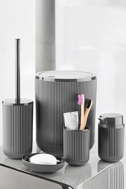 NY HOME Антрацит 5-комплектний набір для ванної кімнати