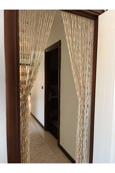 KaiHome ستارة باب منسوجة بحبل من الخوص الطبيعي 27 صفًا مصنوعة يدويًا