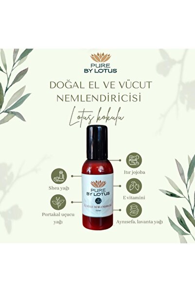 PURE BY LOTUS Pürüzsüzleştiricili, Lotus Kokulu, Doğal El Ve Vücut Yoğun Neml...