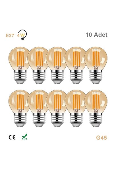 Coral Light 4 Watt Mini Top Ampul Led Filament G45 Amber Cam Rustik Ampul E27...