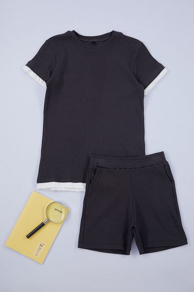 TRENDYOLKIDS Smoked Knitted Plain Set - Lower-Upper Set TKDAW25AU00075