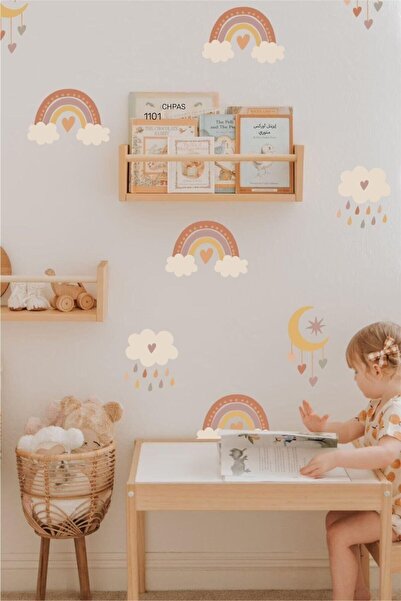 Piksel Grafik مجموعة ملصقات حائط لغرفة الأطفال بألوان قوس قزح البكاء