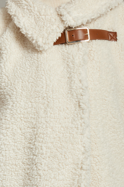Trendyol Collection Ecru Plush Coat - Regular Fit, Belt Detailed Twoaw25Mo00059