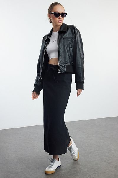 Trendyol Collection Thessaloniki Maxi Skirt with Fish Form Lace Detail - TWOAW25ET00015