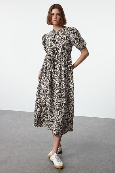Trendyol Collection Animal Print A-line Maxi Dress - Multicolor, Woven, TWOSS24EL01140