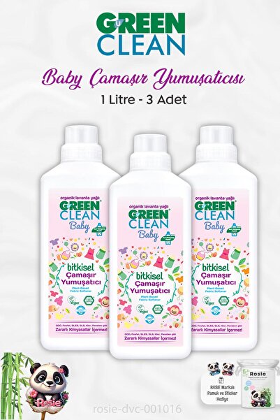 Green Clean 3 Adet Green Clean Baby Bitkisel Çamaşır Yumuşatıcı Lavanta Yağlı...