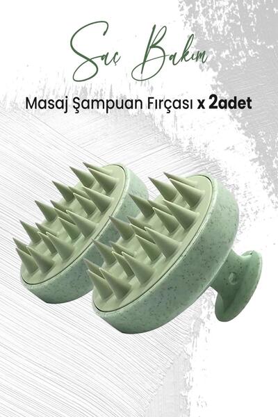 Düvenci Toptan Perie de șampon pentru masaj din silicon moale verde X 2 buc