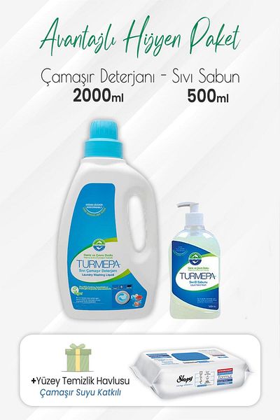 Turmepa Liquid Soap 500 Ml, Laundry Detergent 2 Lt and Laundry Water Surface Cleaning 100pcs