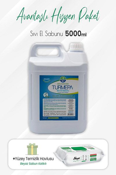 Turmepa Liquid Soap 5 Lt and Easy Clean Surface Cleaning 100 Pieces