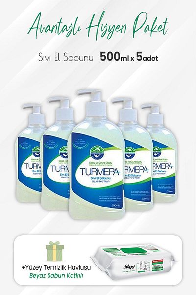 Turmepa Liquid Soap 500 ml X 5 Pieces And Easy Clean Surface Cleaning 100 Pieces