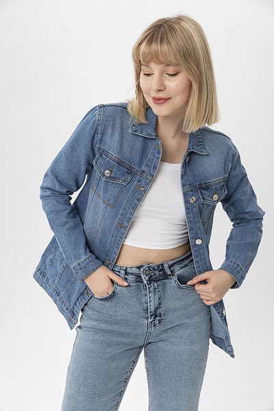 ŞİMAL Jachetă de damă din denim cu text imprimat pe spate