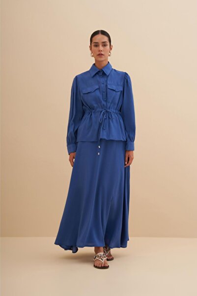 FUSHYA بدلة تنورة - تفاصيل جيب ورباط