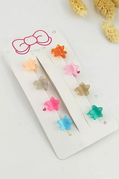 Çlk Accessories 8 قطع صغيرة ملونة على شكل نجمة مشبك Trtoka9826