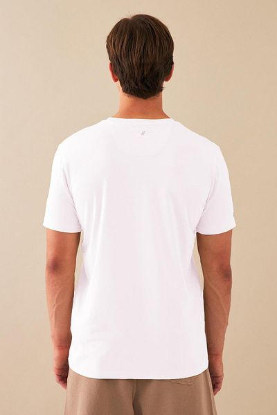 Escetic Λευκό Slimfit Sports T-shirt - Αναπνεύσιμο, Βαμβακερό ύφασμα Modal, O-Neck T0083