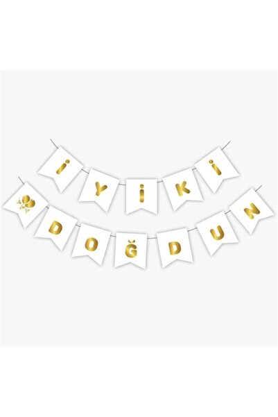 DÜVENCİ TİCARET لافتة عيد ميلاد سعيد مذهبة من الذهب الأبيض بطول 2.5 متر