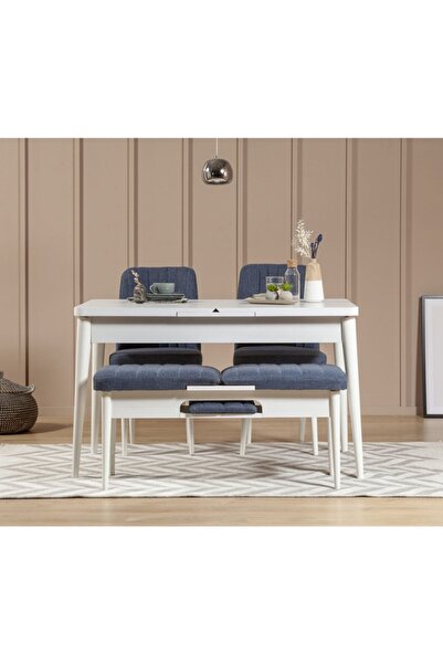 REYSA MOBİLYA Sembol Mini Mutfak Masa Takımı Beyaz Lacivert