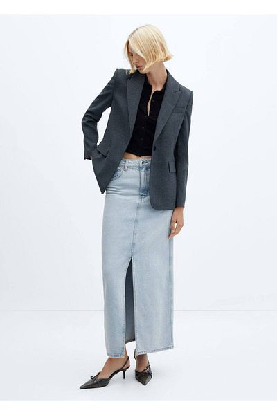 MANGO Woman Fustă din denim cu fante