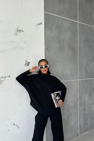 MODERNİZE طقم سالونيك نسائي محبوك - قصة فضفاضة