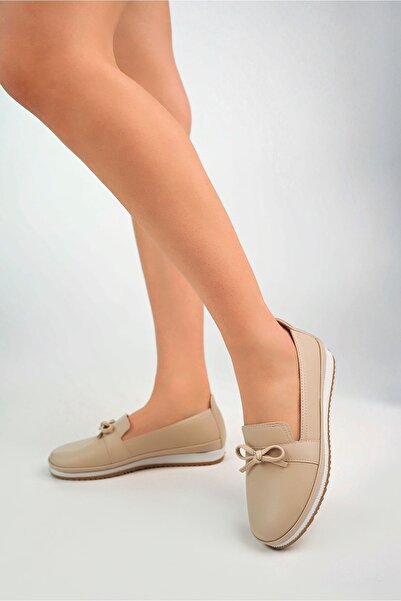 Jomoti Dolgu Taban Krem Cilt Kadın Ayakkabı
