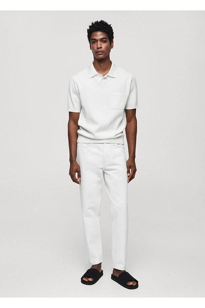 MANGO Man Short-Sleeved Corded Polo Shirt